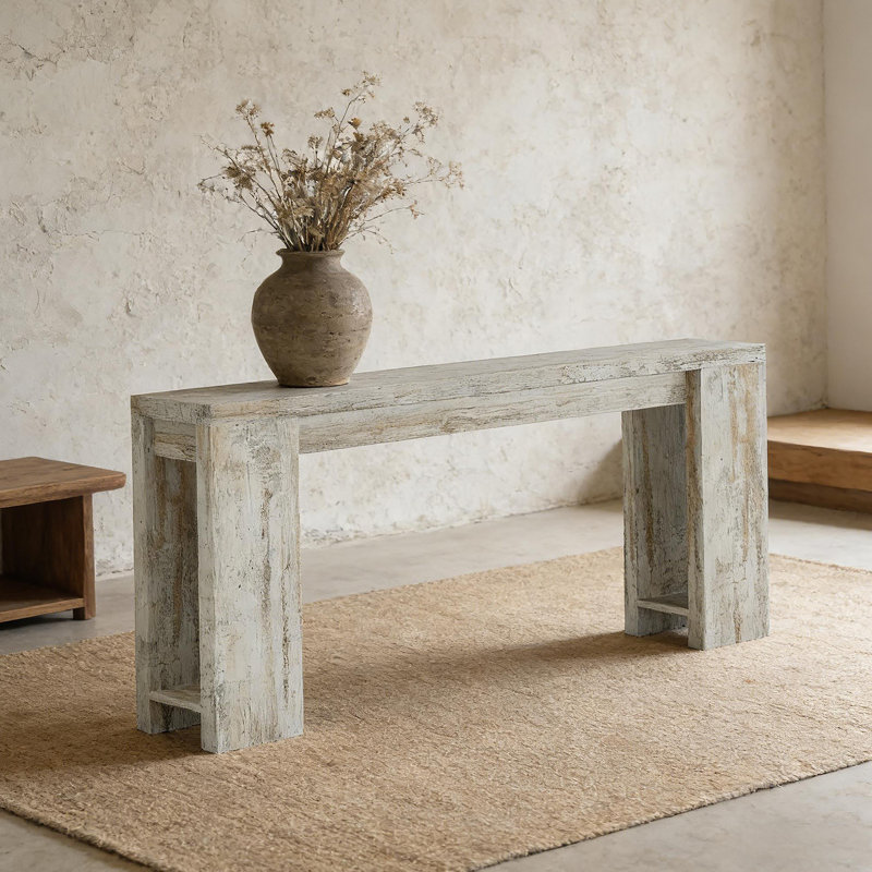 Table d'entrée en bois, console, canapé, Blanc