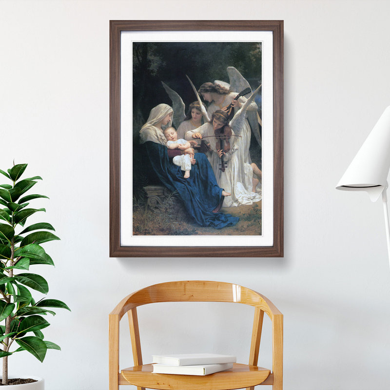 Song of the Angels by William Adolphe Bouguereau - Picture Frame Painting, Walnut Framed, 36cm H x 27cm W x 2cm D