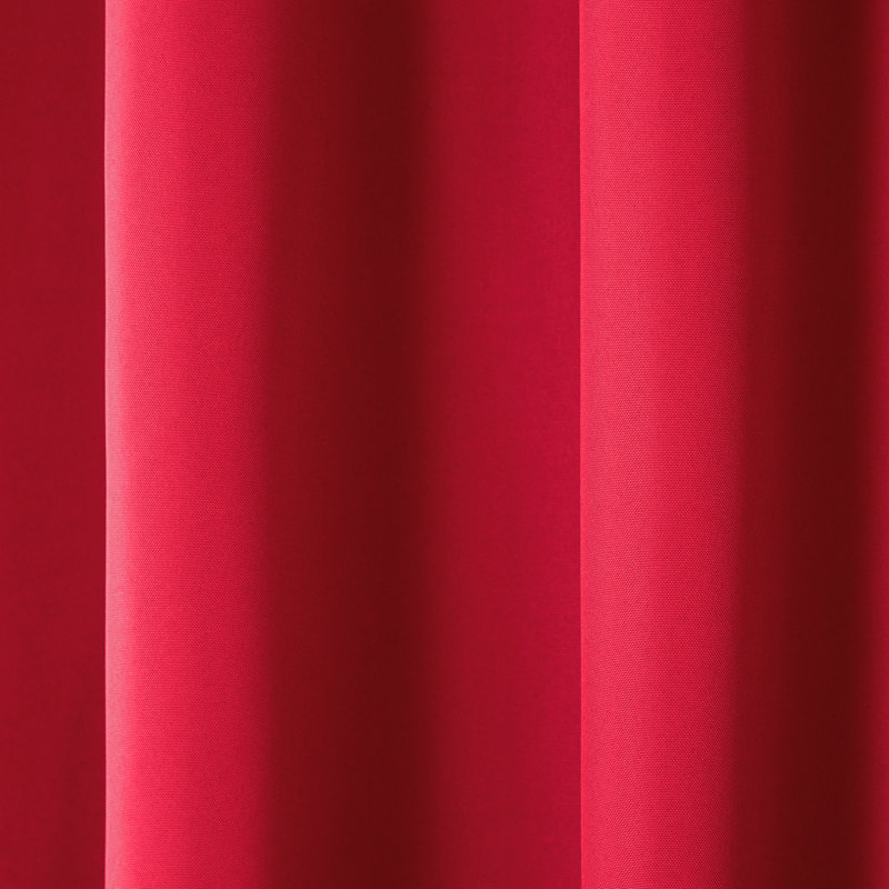 TOWN & COUNTRY BASICS Cabana Solid Indoor Outdoor Light Filtering Grommet Top Curtains 2-Pack Set, 54" W x 84" L, Radiant Red