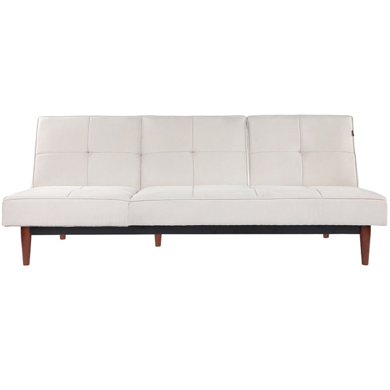 Bulkley 3 Seater Velvet Sofa Bed, Beige