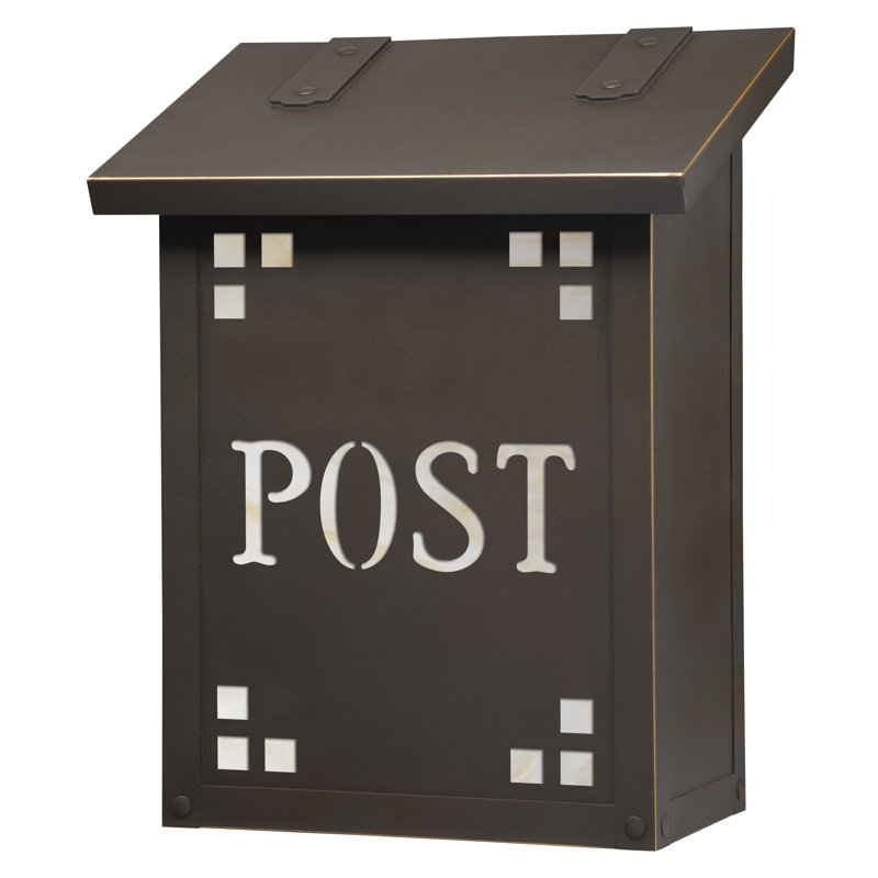 Pasadena Brass Wall Mounted Mailbox, Architectural Bronze, Gold Iridescent