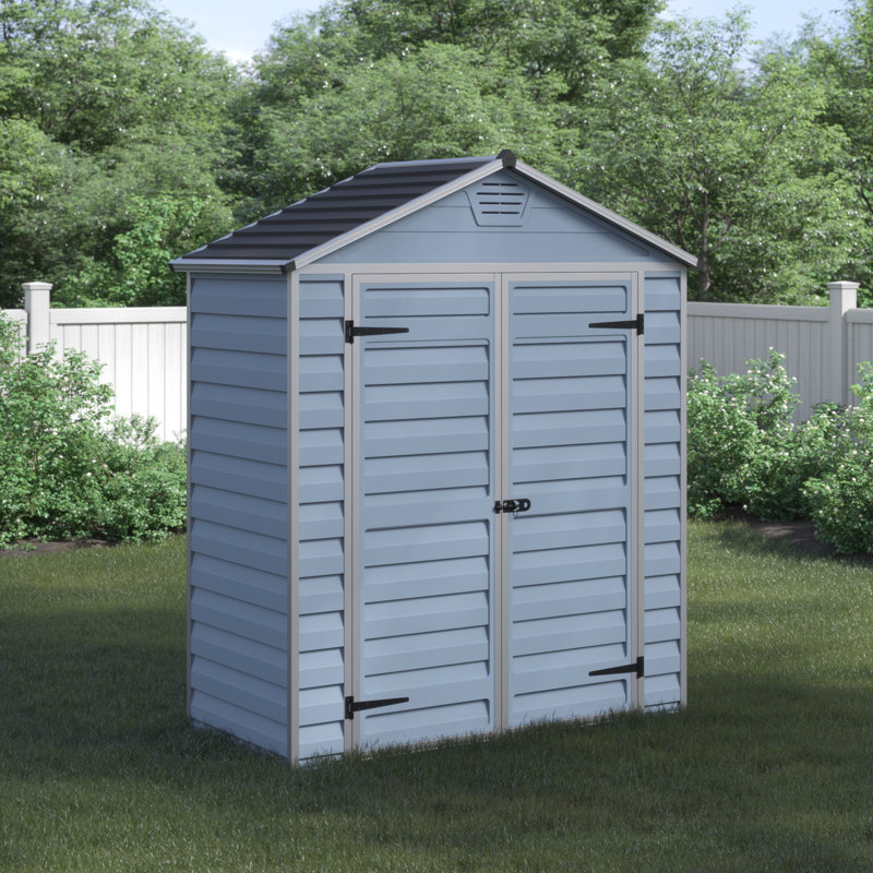 Skylight 3 ft. W x 7 ft. D Plastic Garden/Tool Shed, Grey, 203.5cm H x 121cm W x 177cm D