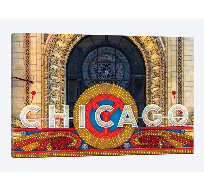 « chicago theater sign ii », art textuel sur toile, H 18 po x l 26 po x P 1,5 po