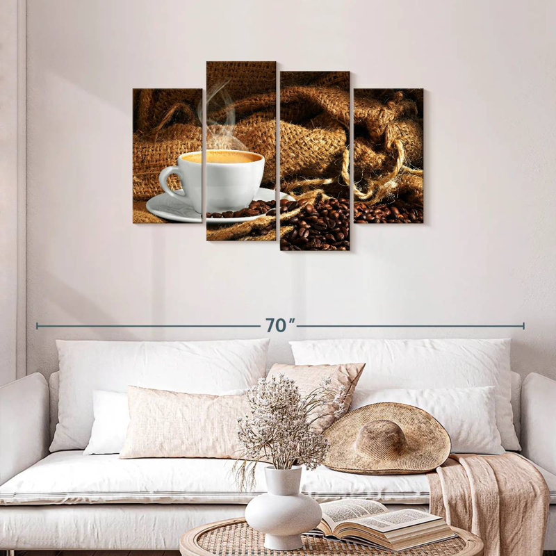 Yarlin Beans And Steaming Coffee, 27" H x 43" W