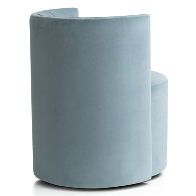 Fauteuil d'appoint demi-tonneau en velours avec roulettes