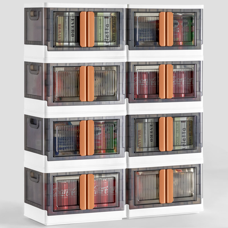Collapsible Storage Bins With Lids, Stackable Storage Bins With Doors And Wheels