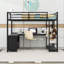 Lit mezzanine avec garde-robe, bureau, cubes de rangement et tablettes-124010002-124010009