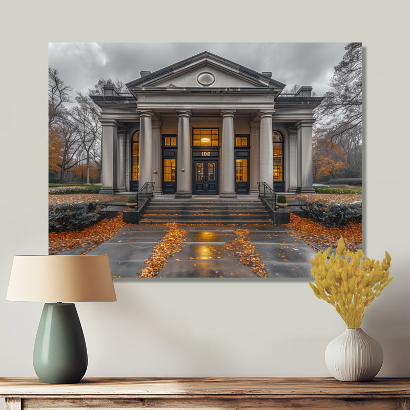 «Geter Prosperity and Pride Banks in Autumn» - Décoration murale Banks, Toile tendue, H 24 po x l 32 po x P 1 po