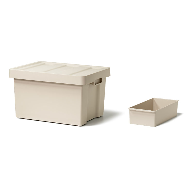 Boîte de rangement en plastique Like-it, Beige, H 10,28 po x l 13,15 po x P 17,13 po