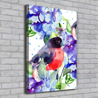 Birds And Flowers - Wrapped Canvas Print