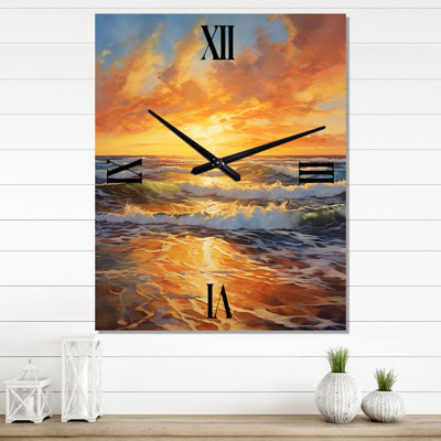 Photo de plage ensoleillée Horizons VII - Horloge murale nautique et de plage surdimensionnée