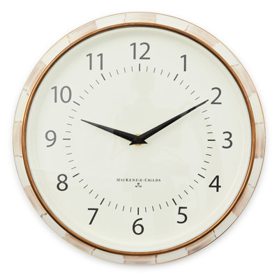Mocha Check School Wall Clock