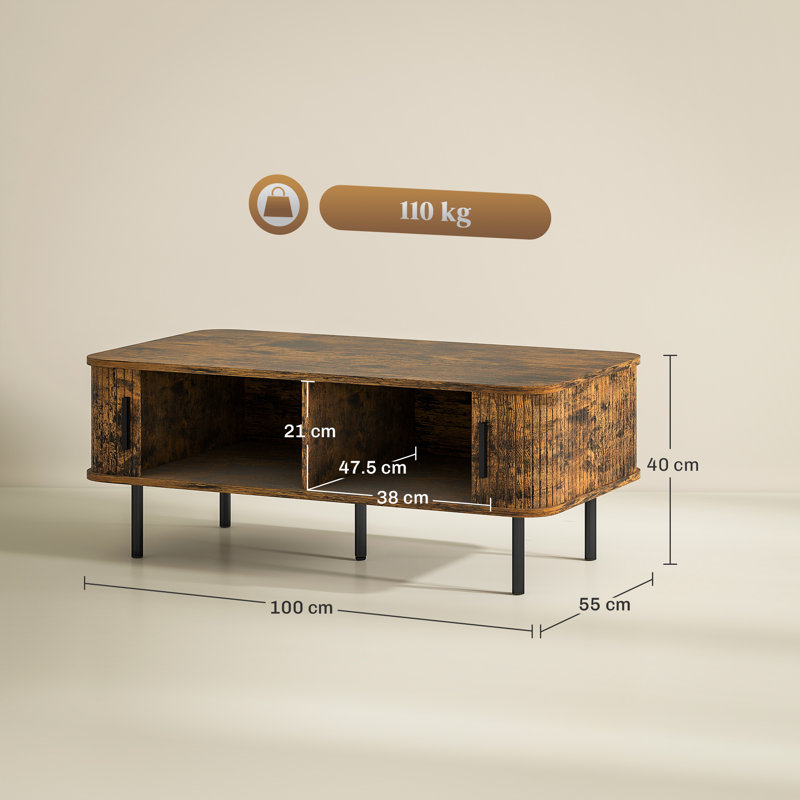 Coffee Table with Storage, Brown
