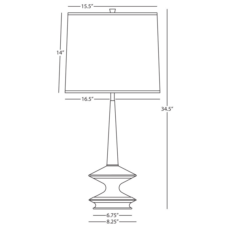 Fletcher Table Lamp, Dark Walnut/Warm Brass