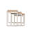 PERA Nesting Table Set of 3 Sturdy Side Tables, Modern Stacking Coffee End Table for Living Room, Bedroom, Office, Steel Frame, Rustic Brown and Off White