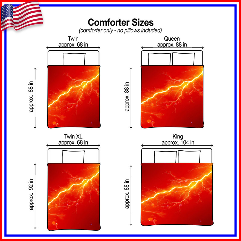 Yellow Lightning Bolt Comforter, Twin Extra Long