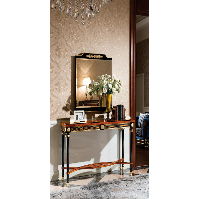 Flat Solid Wood Beveled Dresser Mirror