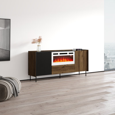 70.9" Sideboard with Electric Fireplace, Matte Finish