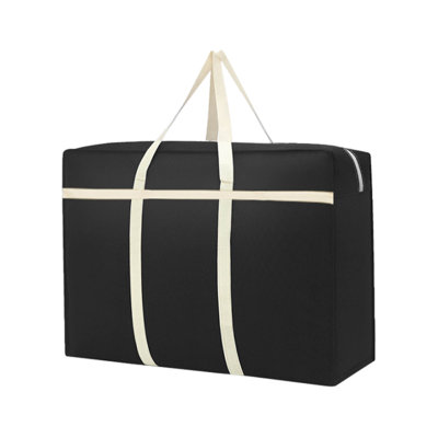 Grands sacs de rangement Sacs de rangement, bacs de rangement pour vêtements, récipients de rangement portables avec poignées renforcées pour vêtements, chandail, édredon, literie, noir