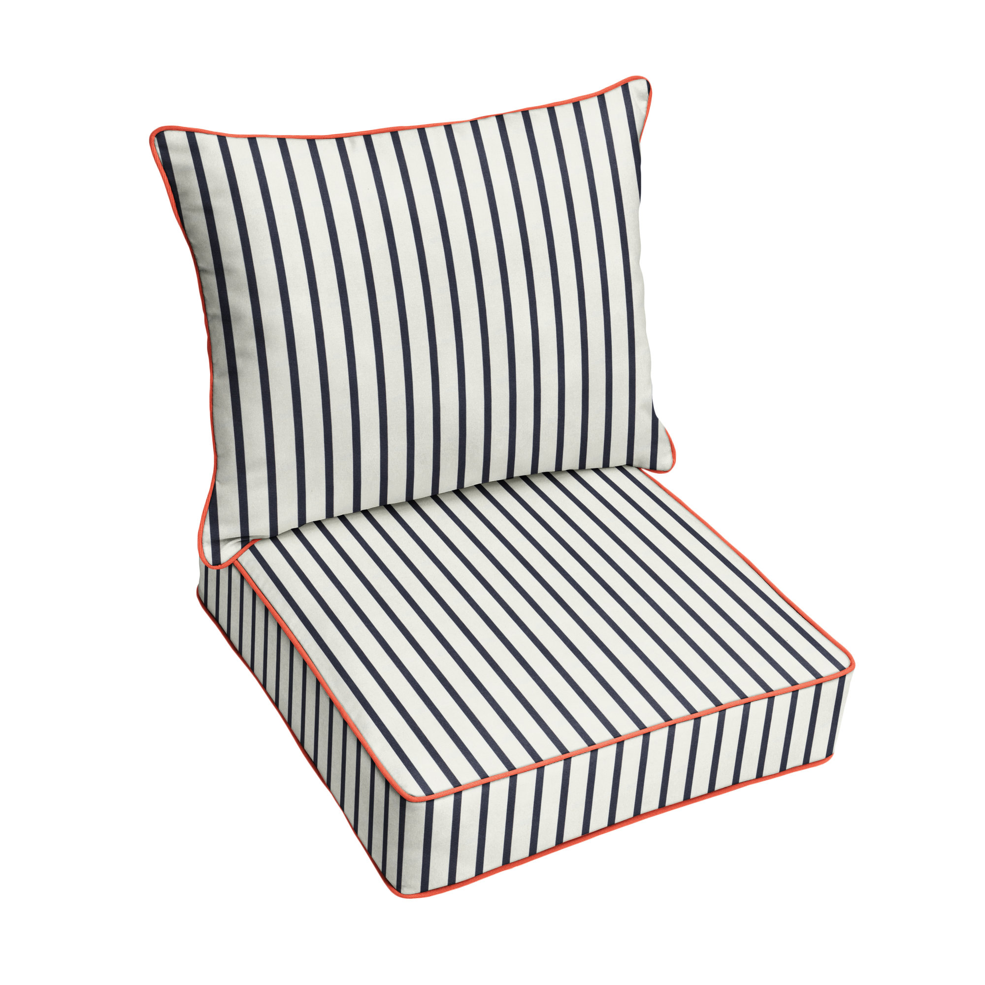 Corley Sunbrella Fabric Deep Seating Seat and Back Cushions, 5" H x 25" W x 25" D, Melon