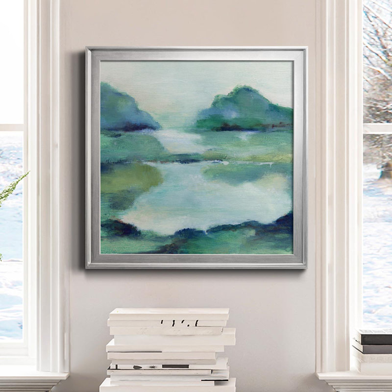 Lush Valley I - Peinture sur toile encadrée, Argent, H 26,5 po x l 26,5 po x P 1,5 po