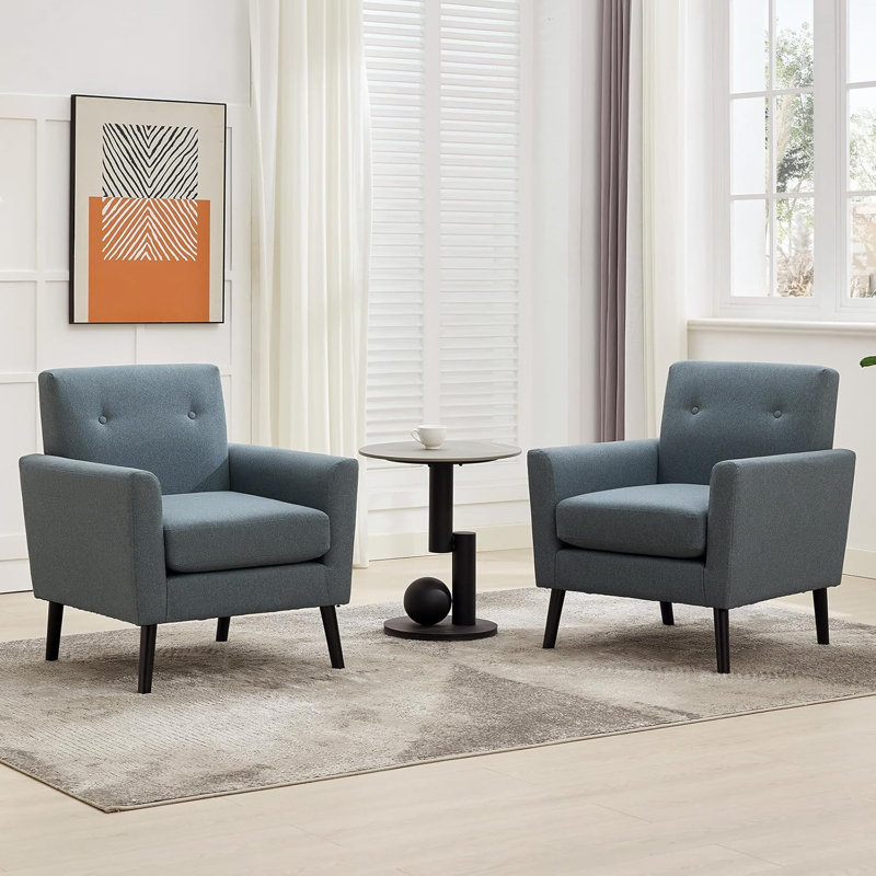 Upholstered Armchair, Blue