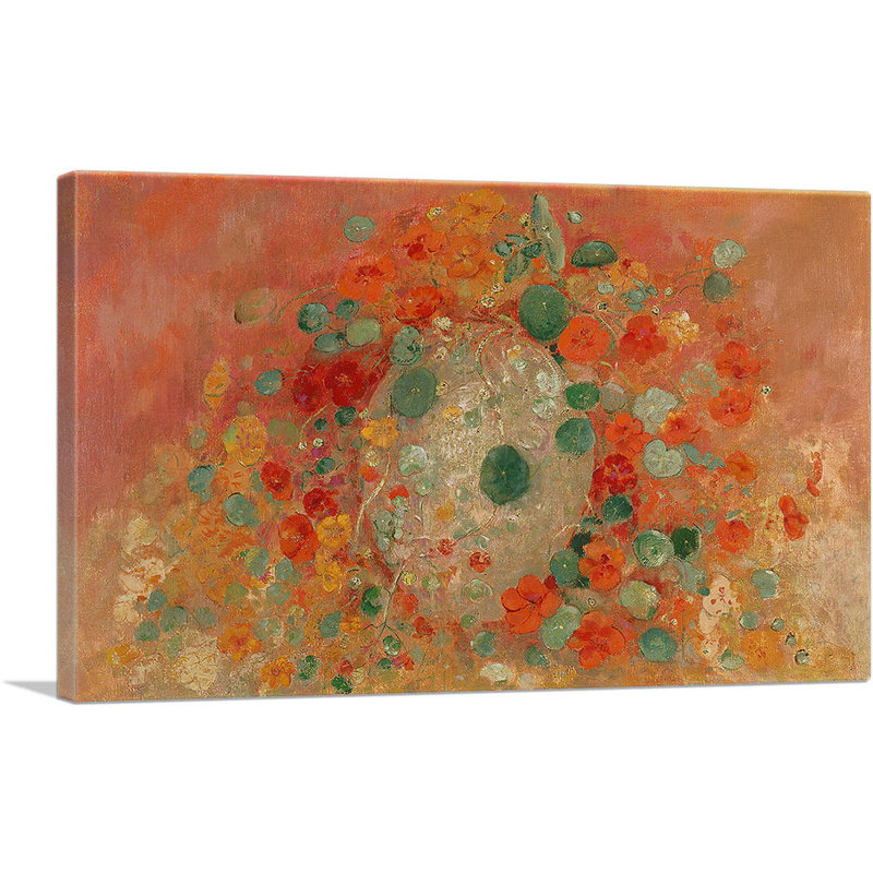 «Nasturtiums 1905» par Odilon Redon, reproduction d'art sur toile tendue, H 18 po x l 26 po x P 1,5 po