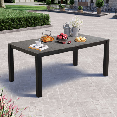 Table bistro en fonte d'aluminium pour patio avec trou pour parasol