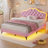 Princess Style Velvet Upholstered Scalloped Platform Bed-2036231795-2024874693