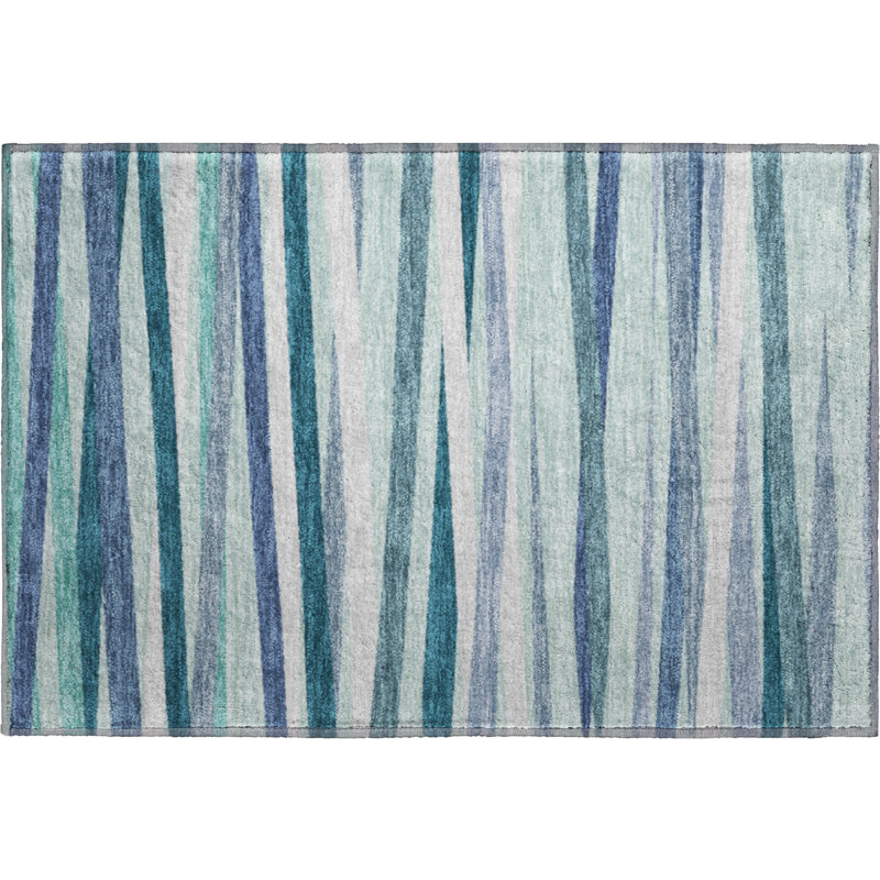 Premium Machine Washable Natoma AMF997 Stripes Rug, Rectangle 1'8" x 2'6"