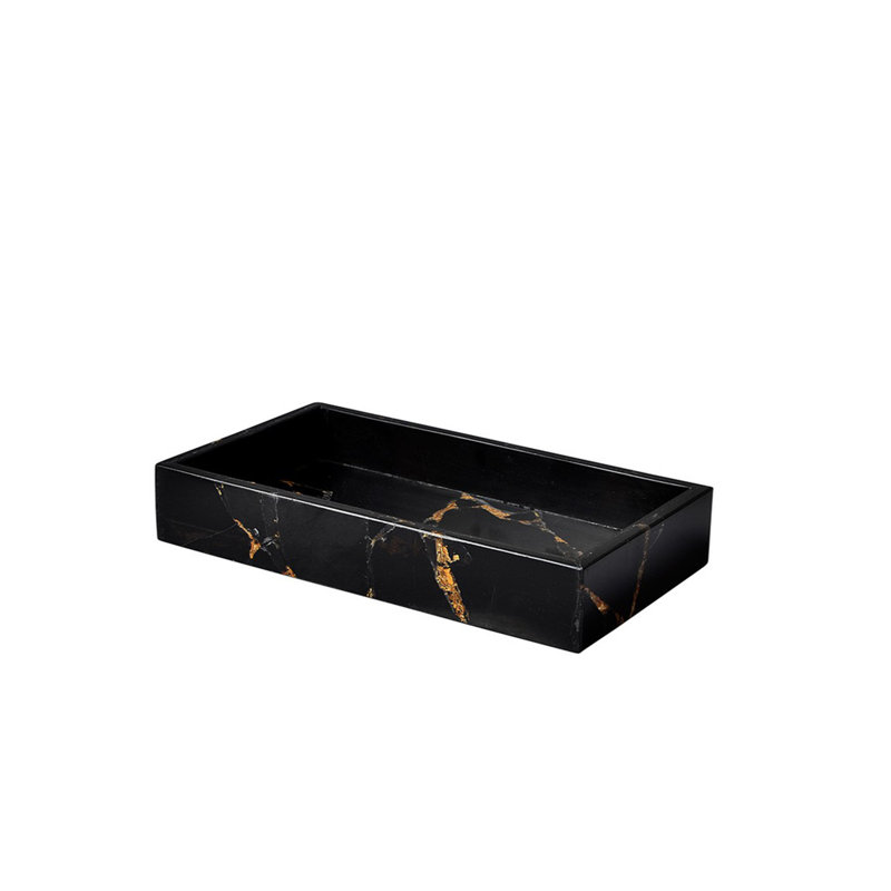 Black Obsidian With Gold Leaf Tray
