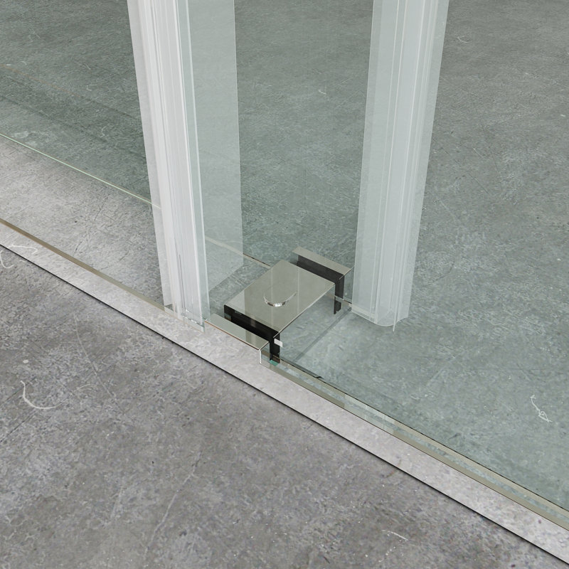 Opal Mirage MCOCOD 56-61" W x 79" H Double Sliding Frameless Smooth Sliding Shower Door with 3/8"(10mm) Clear Glass, Chrome