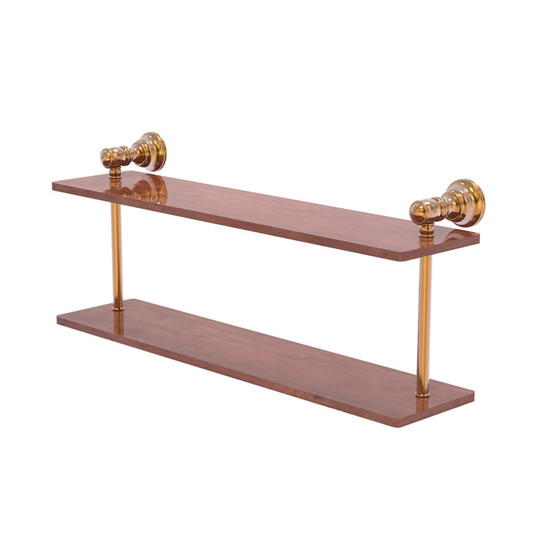 Freyja 2 Piece Ironwood Tiered Shelf with Towel Bar, Brushed Bronze, 5.6" H x 22" W x 9.2" D