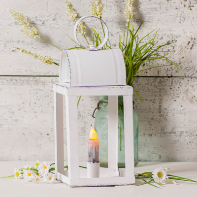 Lanterne de table en métal 14 po avec bougie incluse