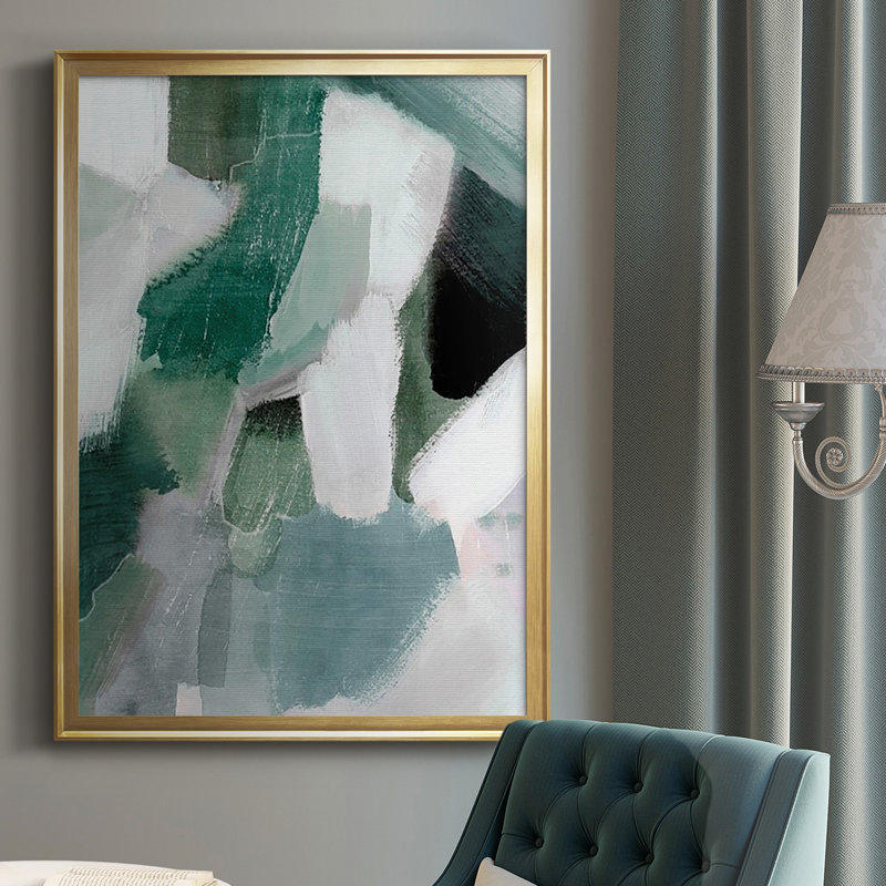 Turquoise Waters II, reproduction encadrée de qualité supérieure - prête à être accrochée, Or, H 42,5 po x l 30,5 po x P 1 po