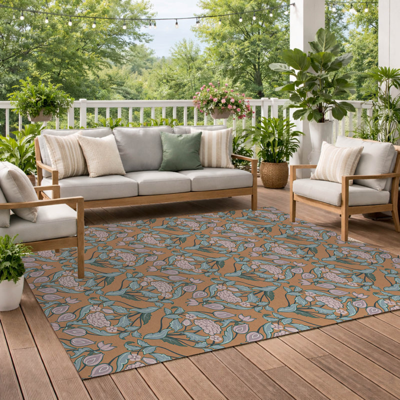 Piper Soft Step Outdoor Area Rug, Rectangle 5' x 3', Brown