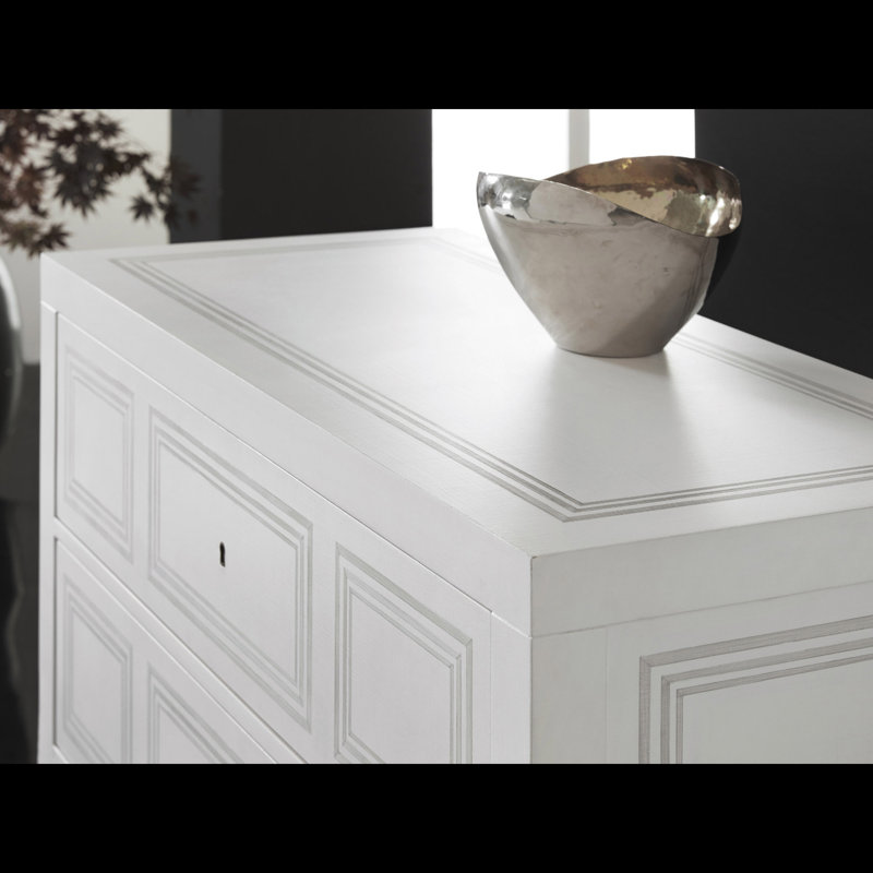 Modern History 2 - Drawer Solid Wood Nightstand, White