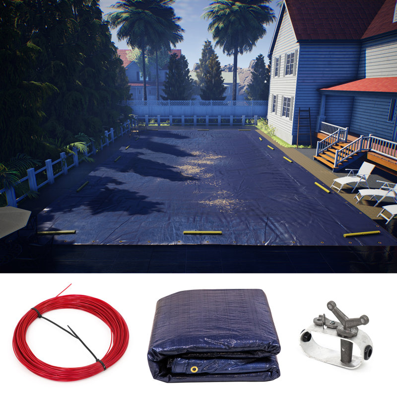 ColourTree Rectangle Navy Blue In Ground Winter Pool Cover