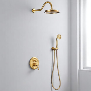Retro Shower Faucet Set with Rough-In Valve with 9 Inches Rain Shower Head