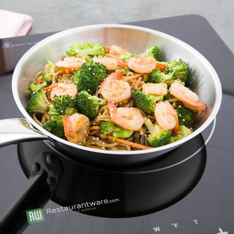 Poêle à frire ronde 8 pouces, 1 petite poêle à frire - Induction - Poignée rivetée, ustensiles de cuisine pour la maison ou le restaurant