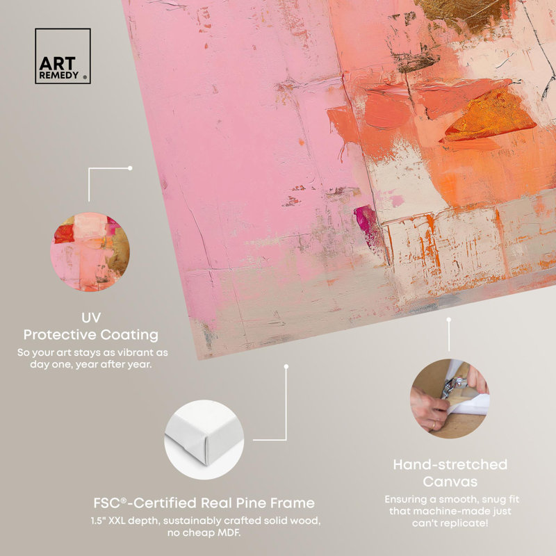 Art Remedy Blush Abstracts Canvas, Wrapped Canvas, 24" H x 16" W