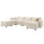 Canapé modulaire en U avec repose-pieds, canapé modulaire pour salon, beige-1267450417