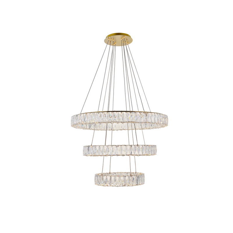 Maart Chandelier, Gold, 21" H x 32" W x 32" D