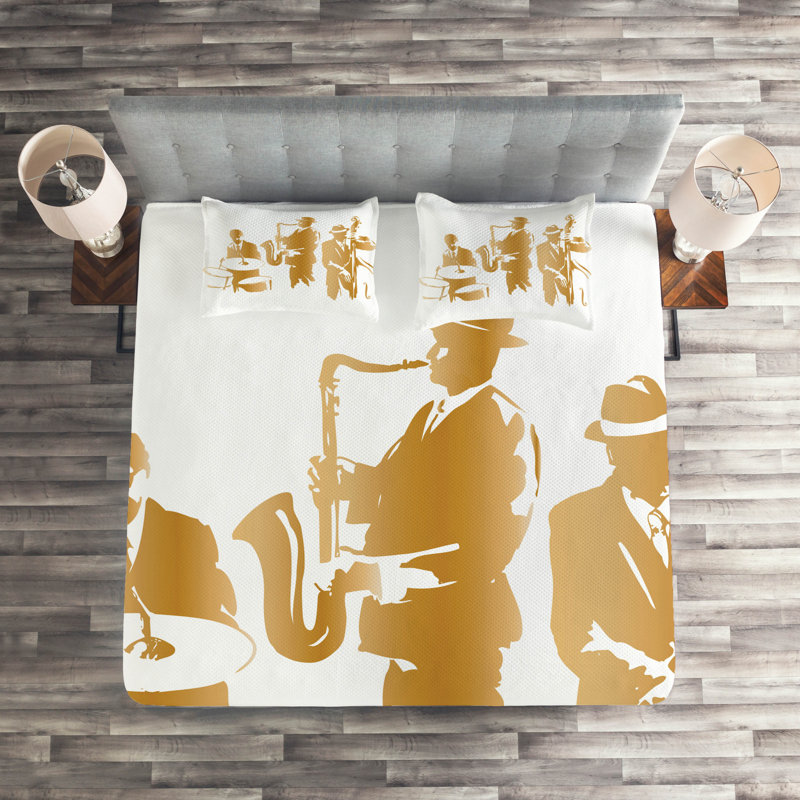 Music Polyester Coverlet, King Bedspread + 2 Shams
