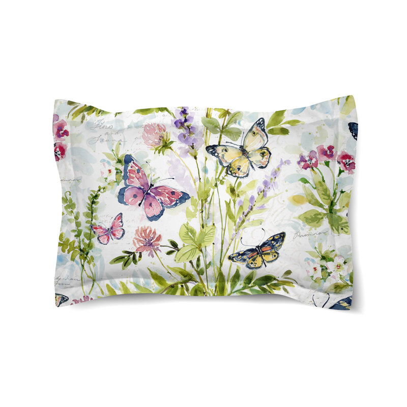 Taie décorative en microfibre Watercolor Butterflies, Standard