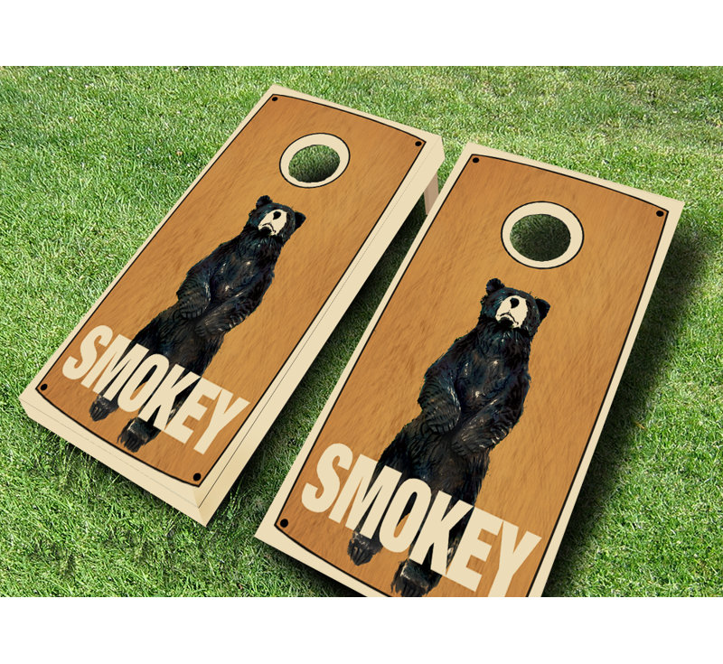 Ensemble de cornhole en bois massif teinté rétro 2 pi x 4 pi avec sacs, Rouge / Bleu marine