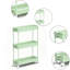 Wagon de rangement roulant ultra-mince, wagon de rangement réglable à trois couches, polyvalent et facile à installer, stable et flexible, vert-127734991