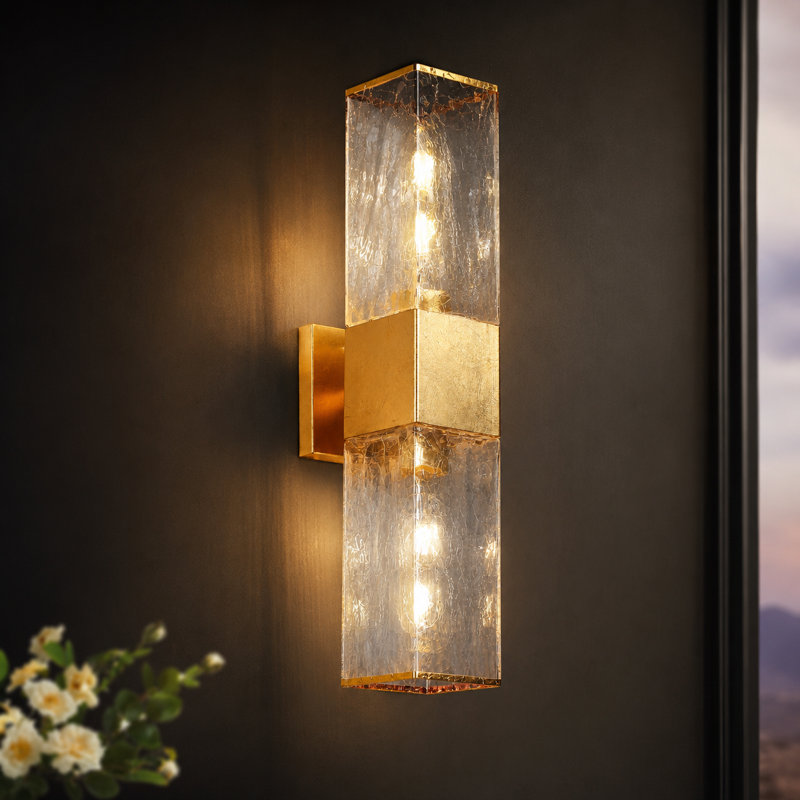 Terchie 2-Light 21"H Traditional Brass Iron Wall Sconce