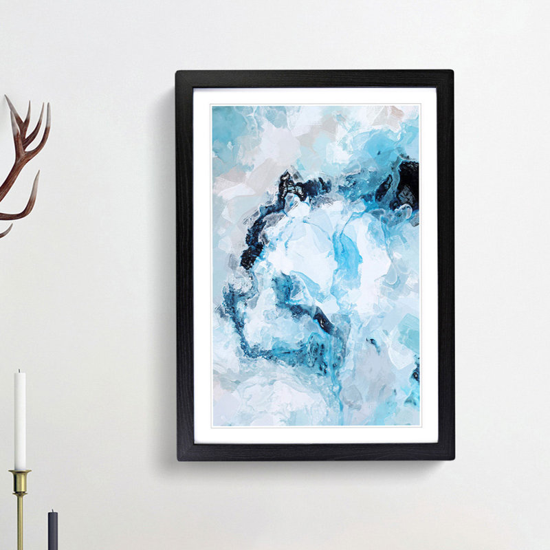 Reflecting on the Love in Abstract - Picture Frame Graphic Art Print, Black Framed, 36cm H x 27cm W x 2cm D