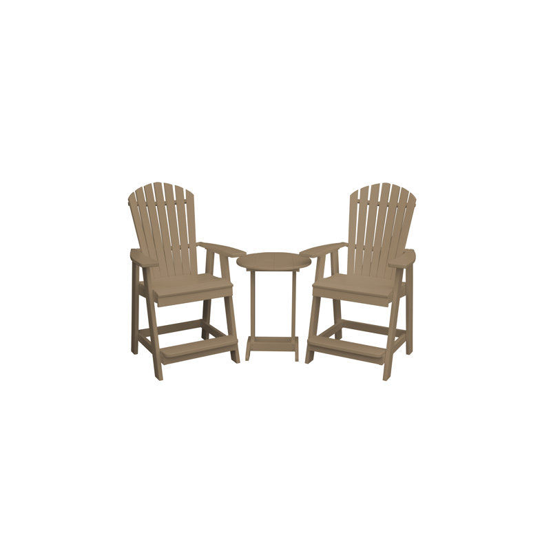 Baldomera Bar Set with Stools, Weathered Wood